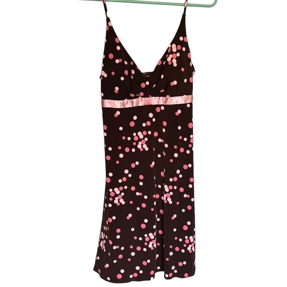Jodi Kristopher Brown and Pink Polka Dot Sparkle Dress Size: Medium.